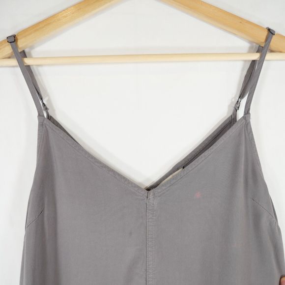 Calvin Klein Jeans Women's V-neck Thin Strap Gray Midi Dress Lightweight Size S - Picture 2 of 13